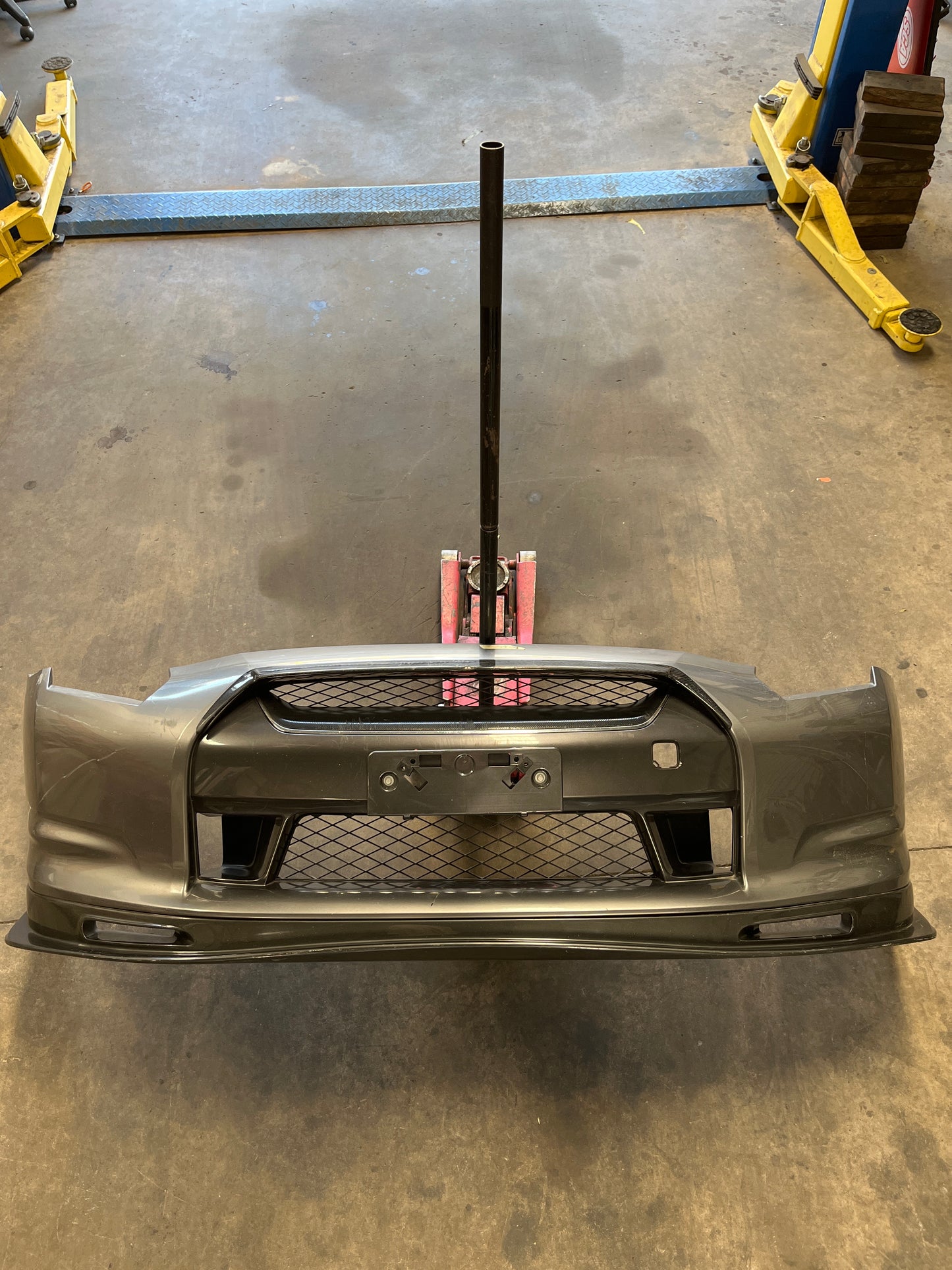 Standard R35 GTR OEM, Genuine Stock Front Bar With MCR Carbon Fibre Lip